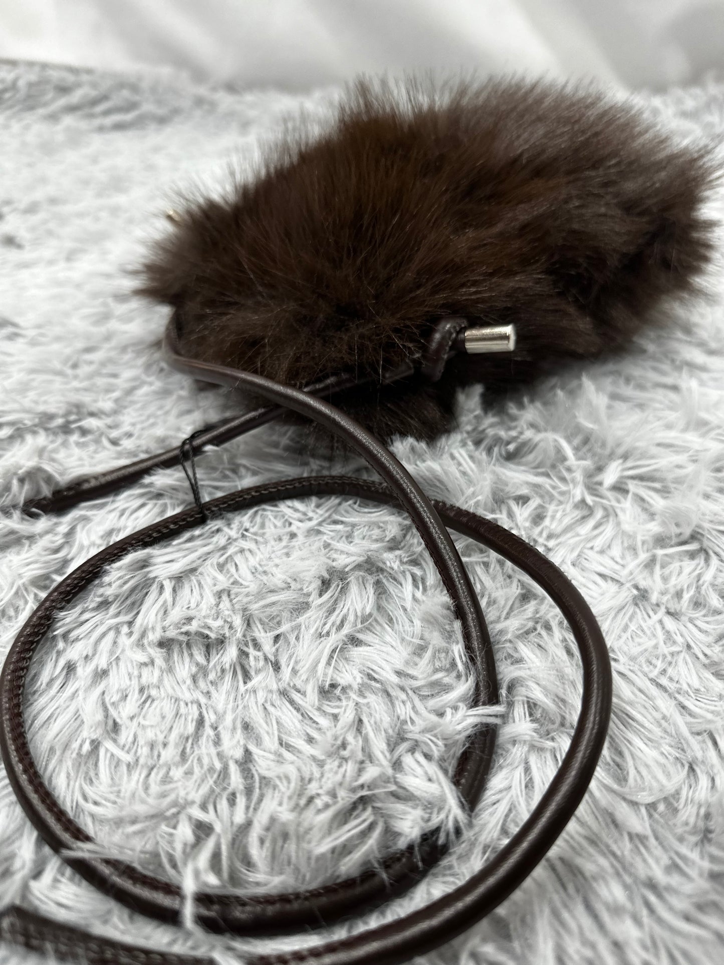 MINI BAG - PORTACELLULARE - PELUCHE - MARRONE