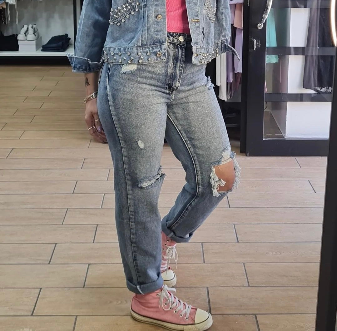 JEANS - DENIM - VINTAGE - CON STRAPPI