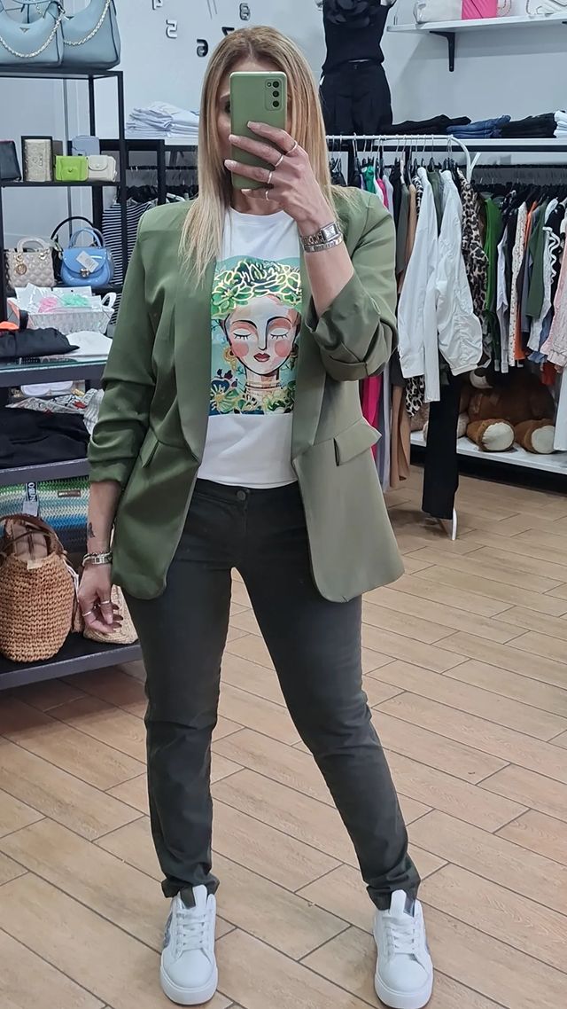 GIACCA A VENTO - MANICA ARRICCIATA - VERDE MILITARE