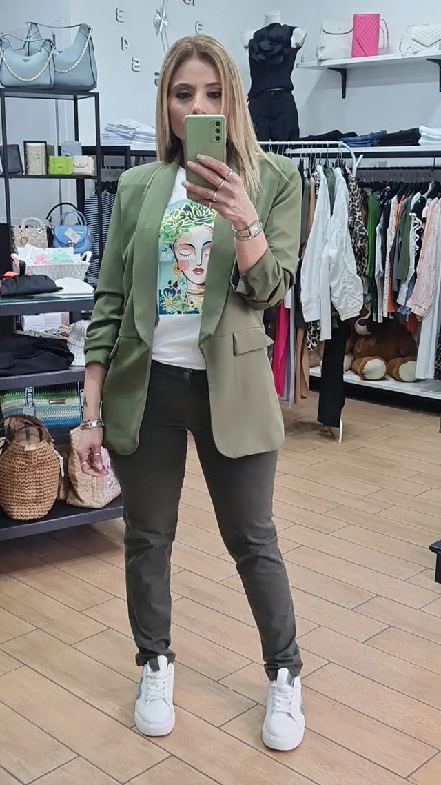 GIACCA A VENTO - MANICA ARRICCIATA - VERDE MILITARE