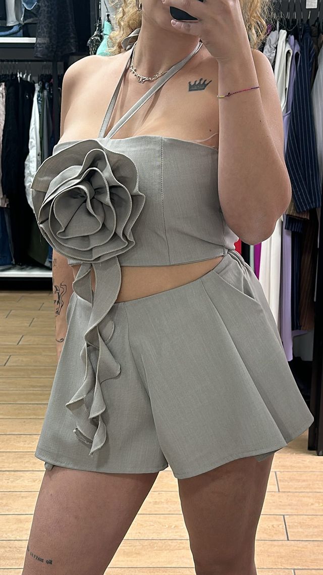 COORDINATO - BABY FLOWER - COTONE - SABBIA