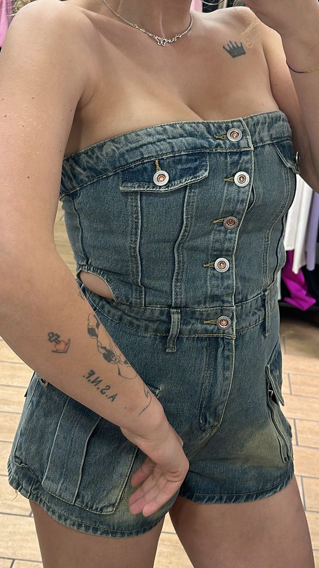 TUTINA A FASCIA CARGO - DENIM VINTAGE