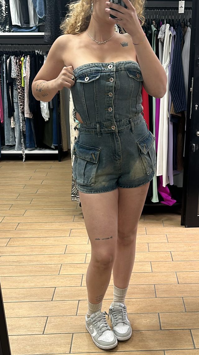 TUTINA A FASCIA CARGO - DENIM VINTAGE