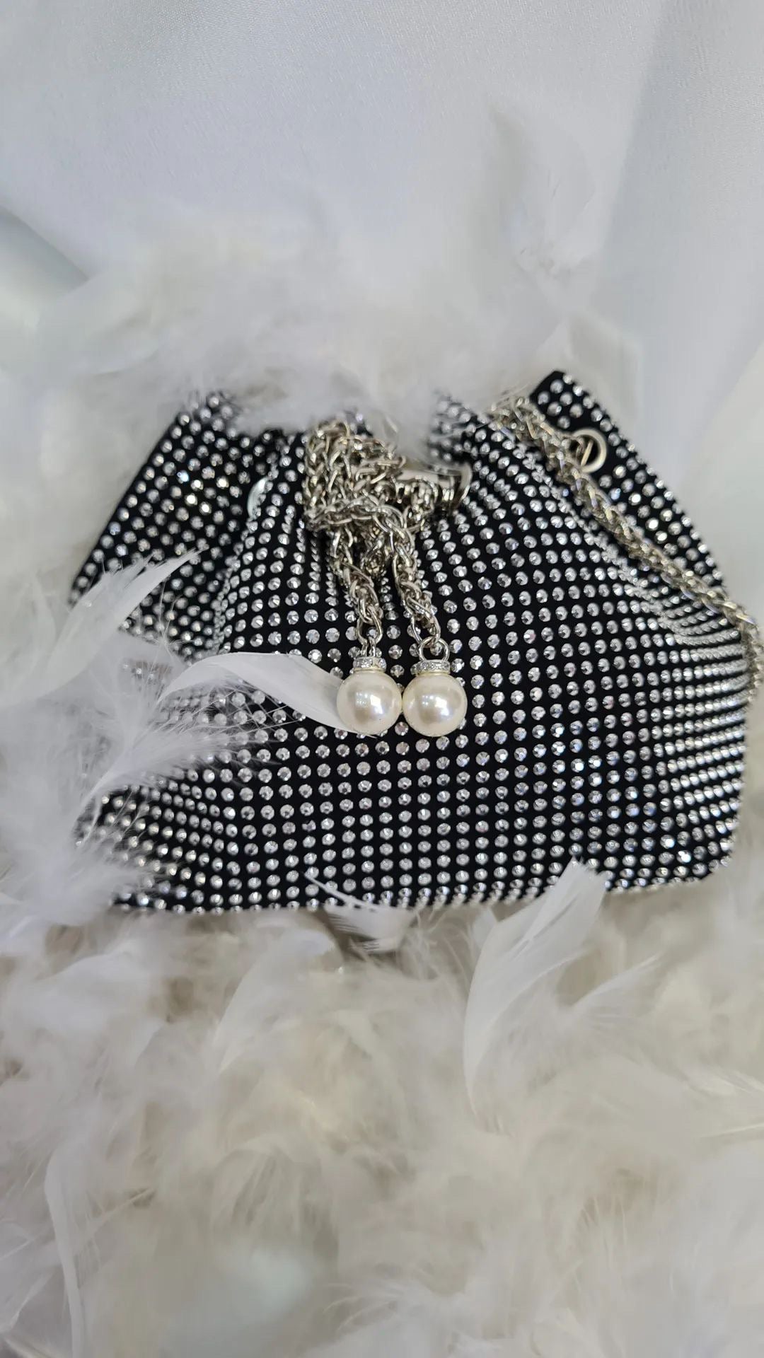 POCHETTE A SACCHETTO - SWAROVSKI CON PERLINE