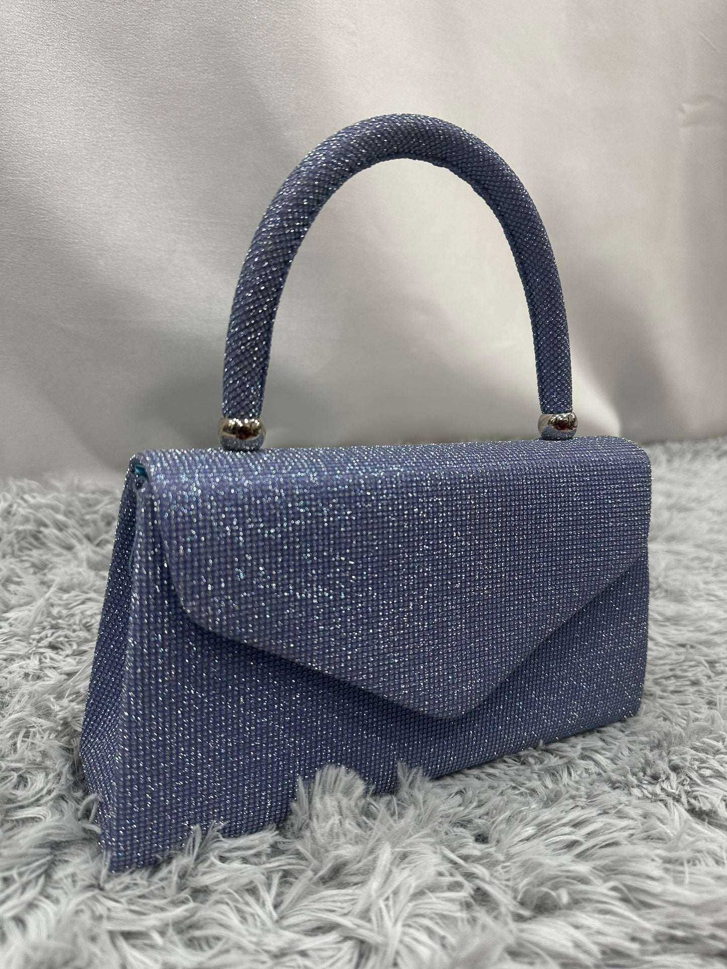 MINI BAG LAMINATA - AZZURRO