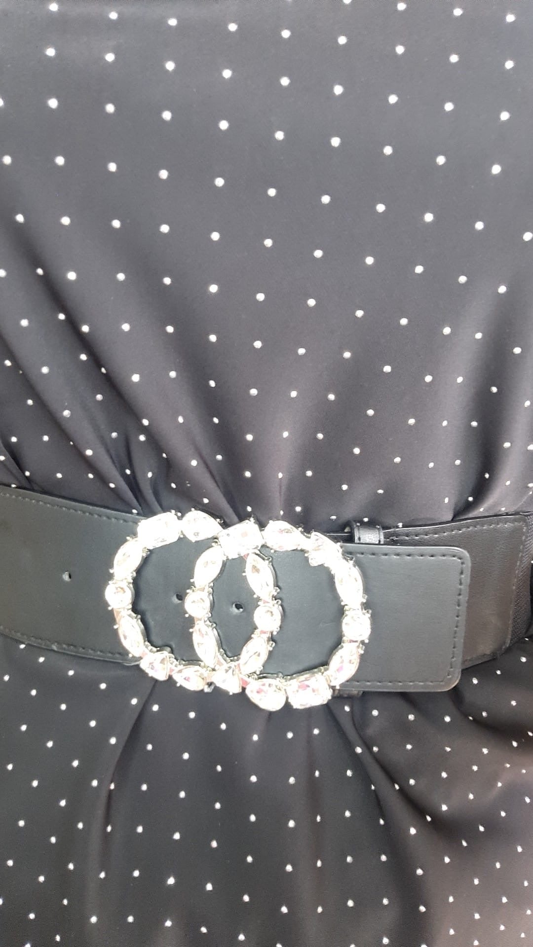 CINTURA - ELASTICIZZATA - SWAROVSKI- NERA
