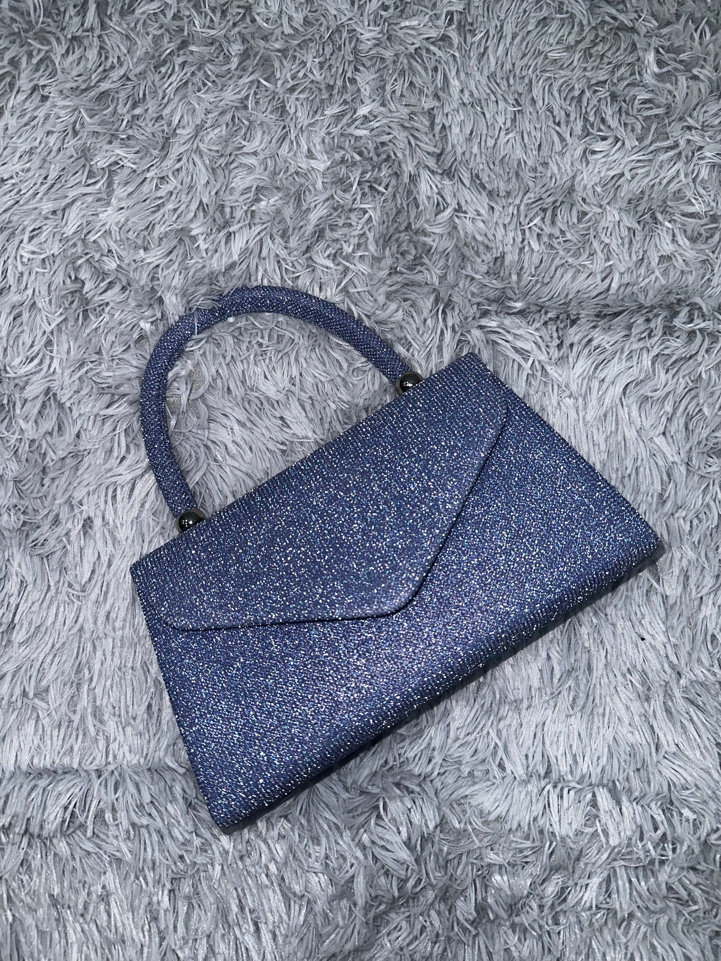 MINI BAG LAMINATA - AZZURRO