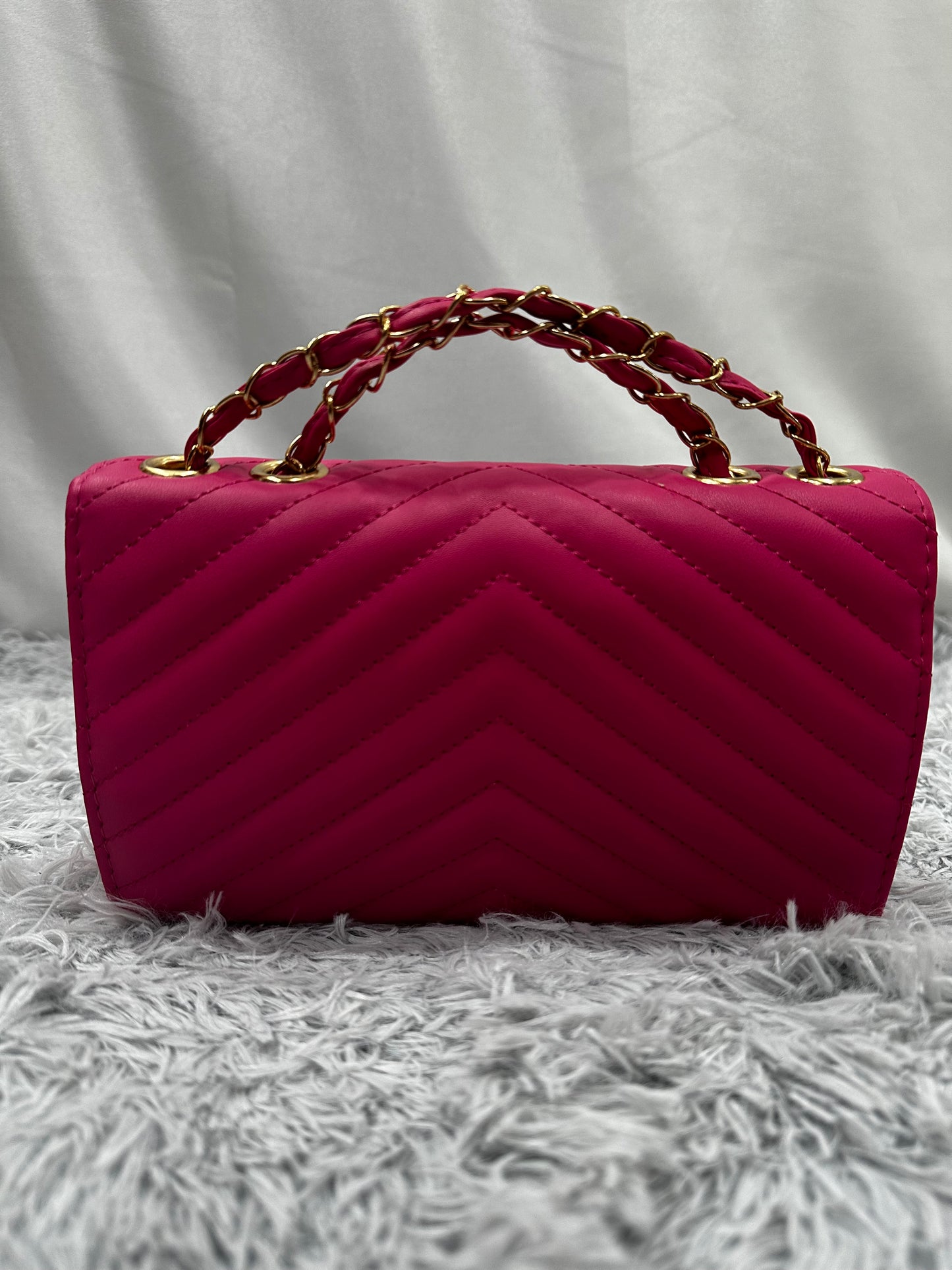 BAG MIDI in PELLE TRAPUNTATA - FUXIA