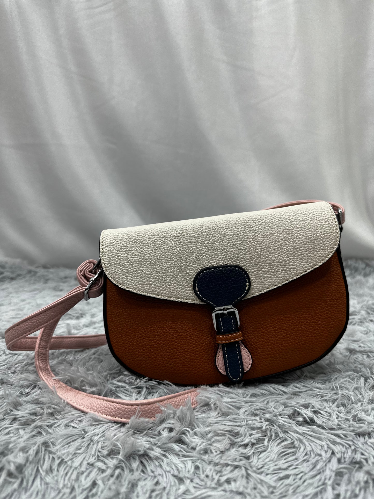 BAG MEZZALUNA in PELLE RUVIDA - COLOUR MIX