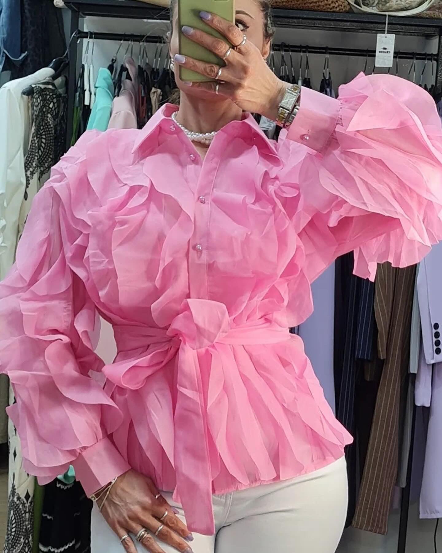 CAMICIA - BON BON - CHIFFON - ROSA