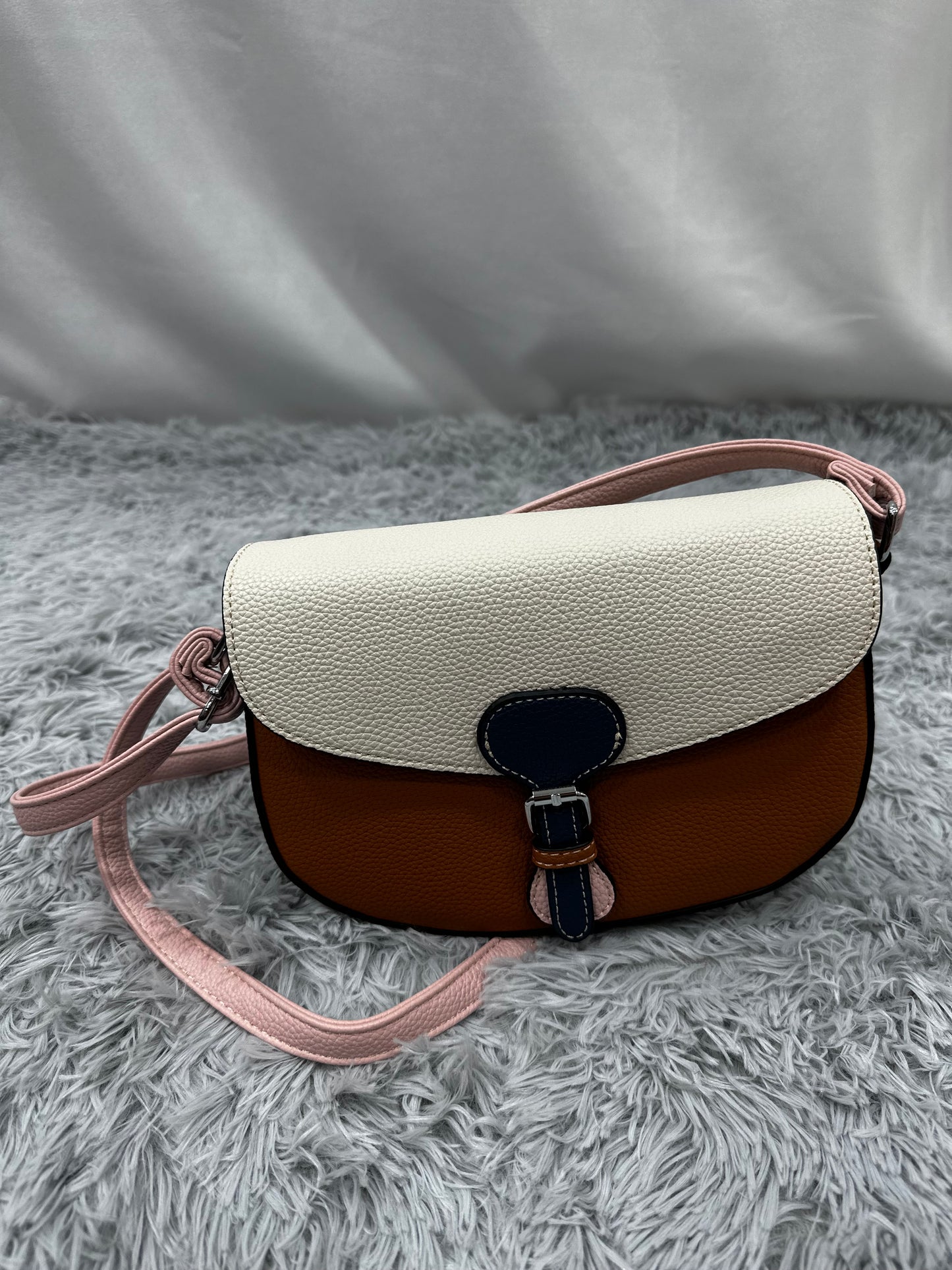 BAG MEZZALUNA in PELLE RUVIDA - COLOUR MIX