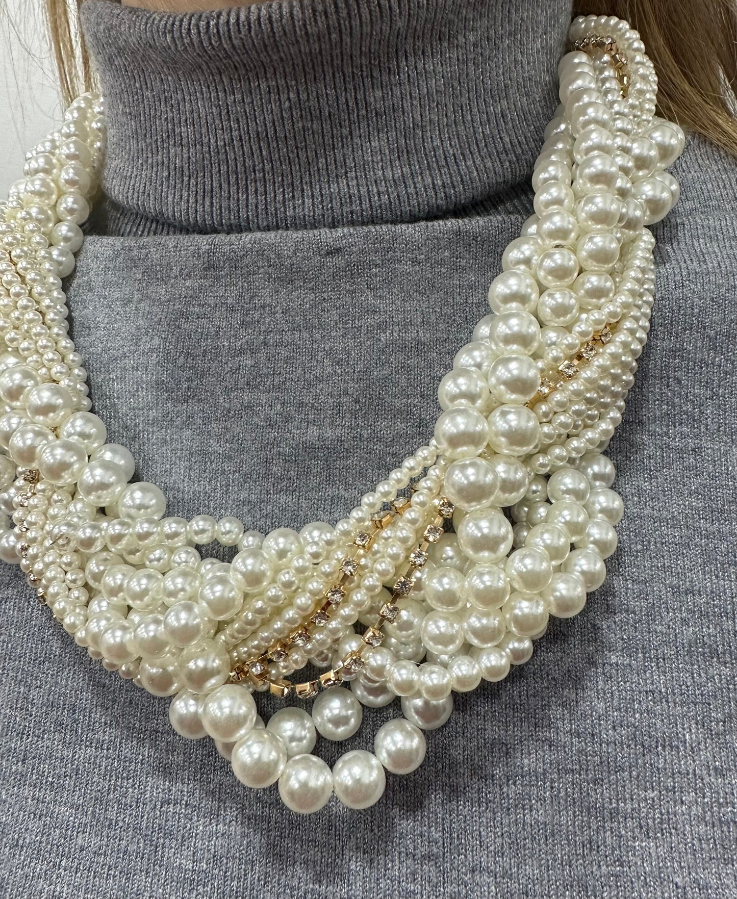 COLLARE di PERLE e SWAROVSKI
