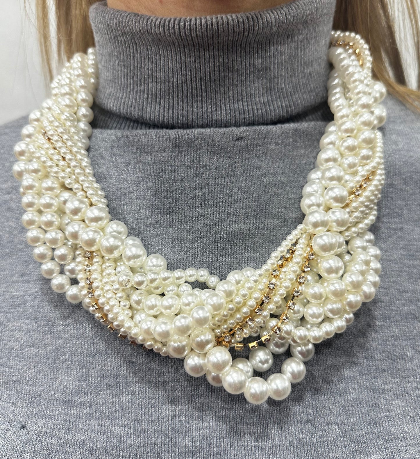 COLLARE di PERLE e SWAROVSKI