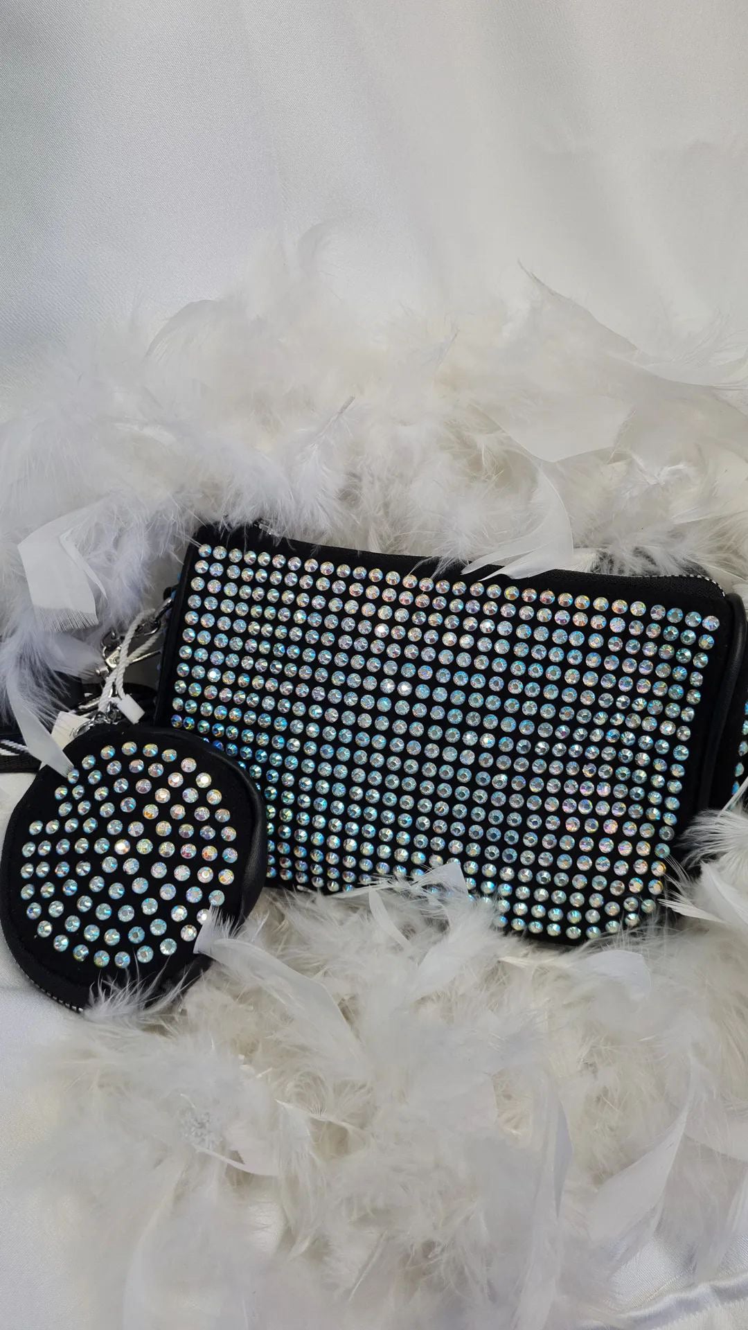 POCHETTE - CON MINI BORSELLO - SWAROVSKI E TRACOLLA DOPPIA