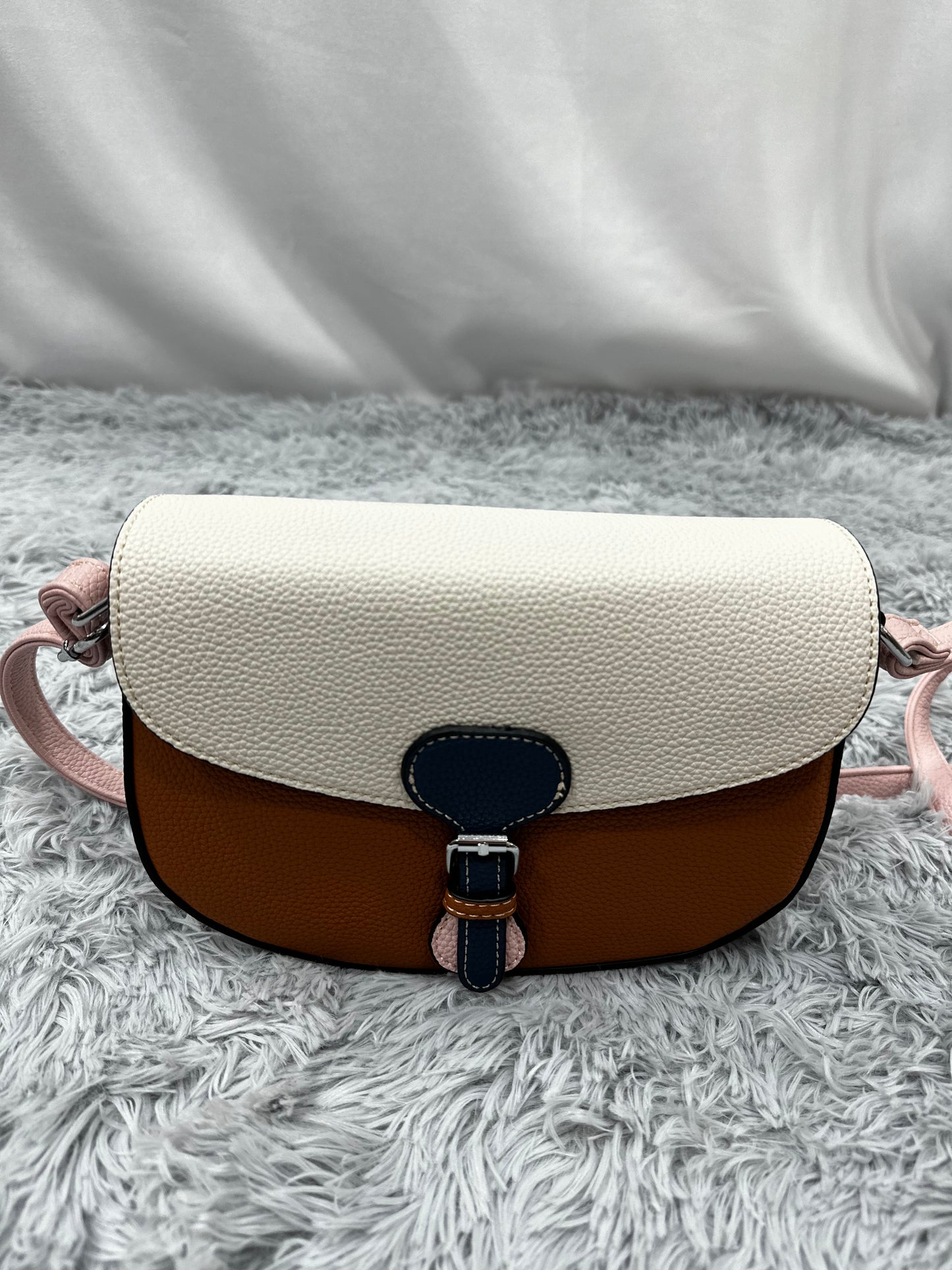BAG MEZZALUNA in PELLE RUVIDA - COLOUR MIX