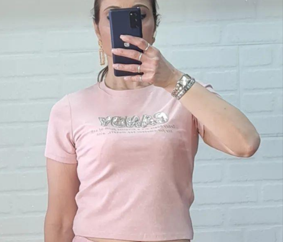 Tshirt crop pink