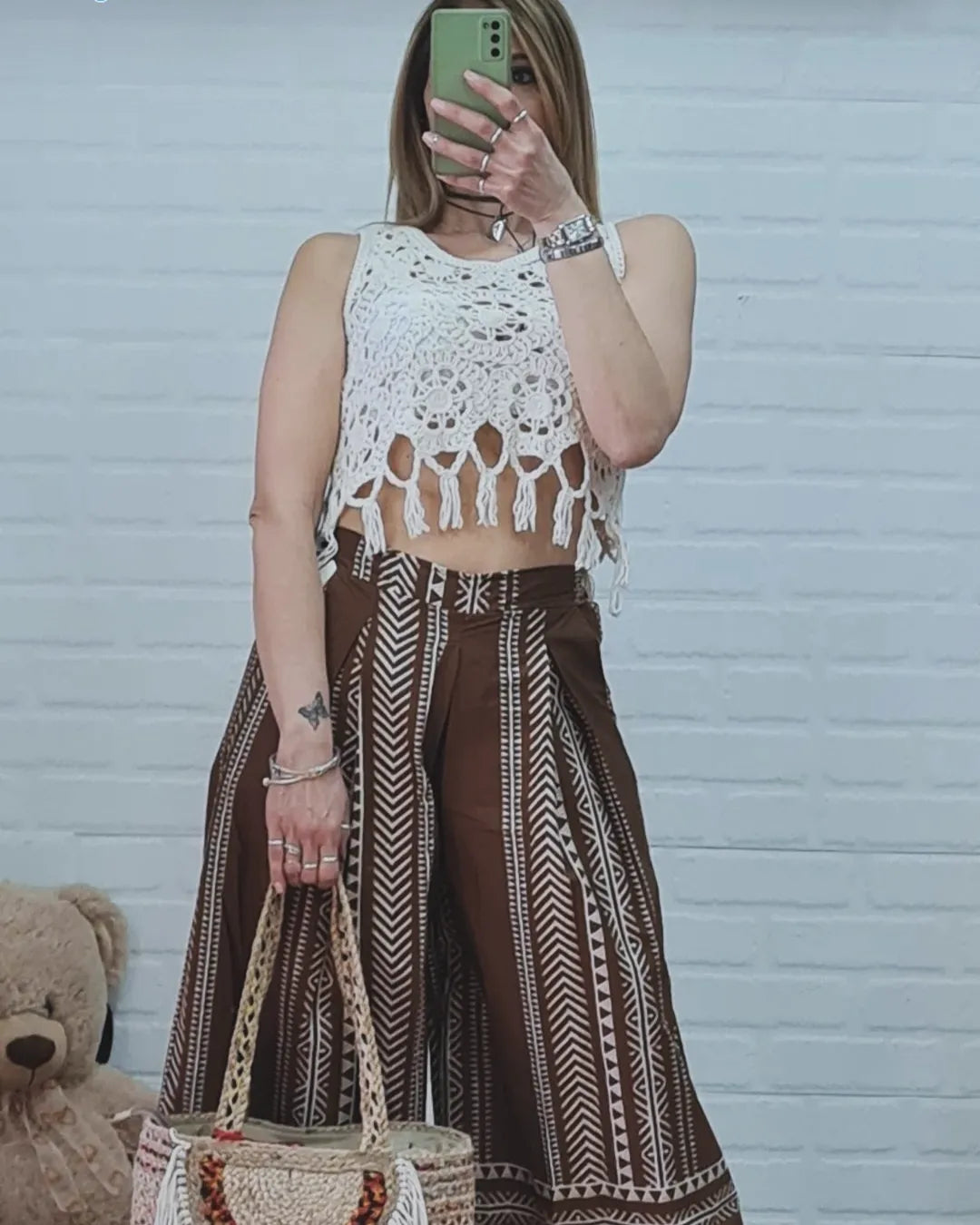 Pantalone gamba larga