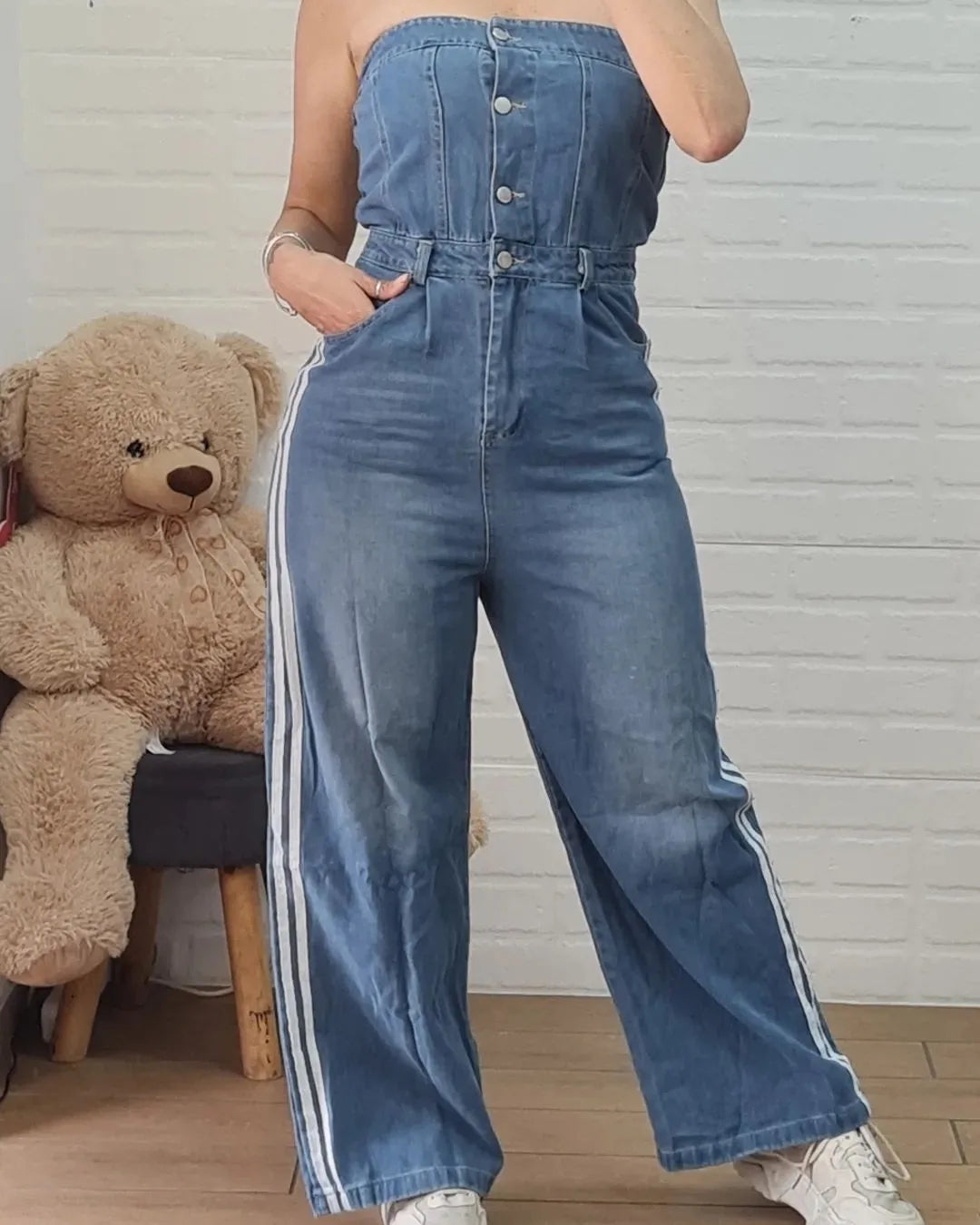 Jumpsuit con banda laterale