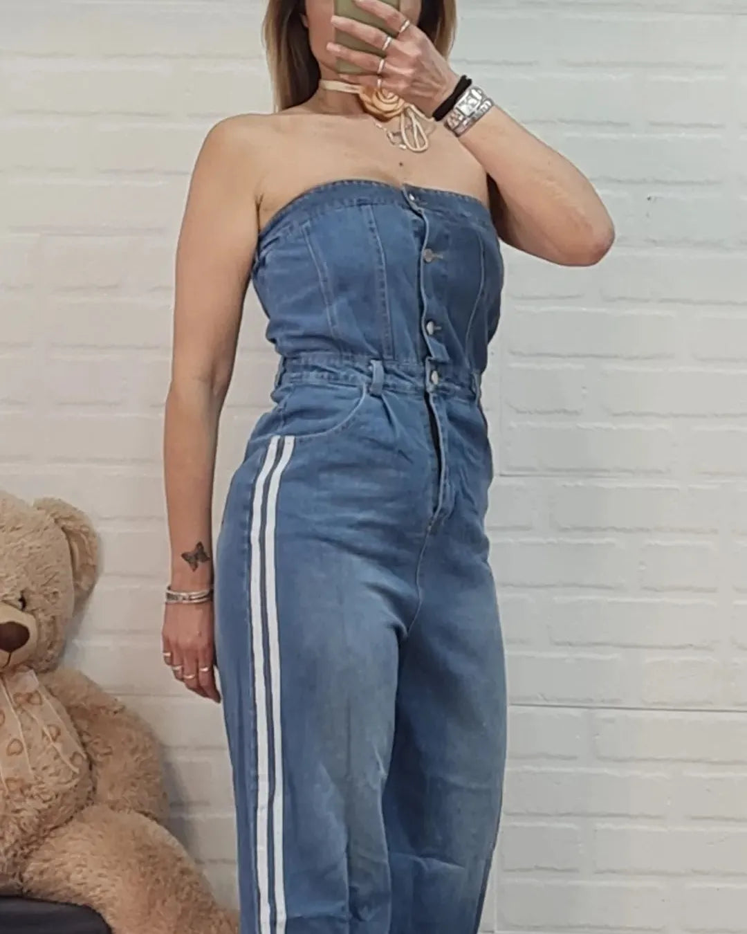 Jumpsuit con banda laterale
