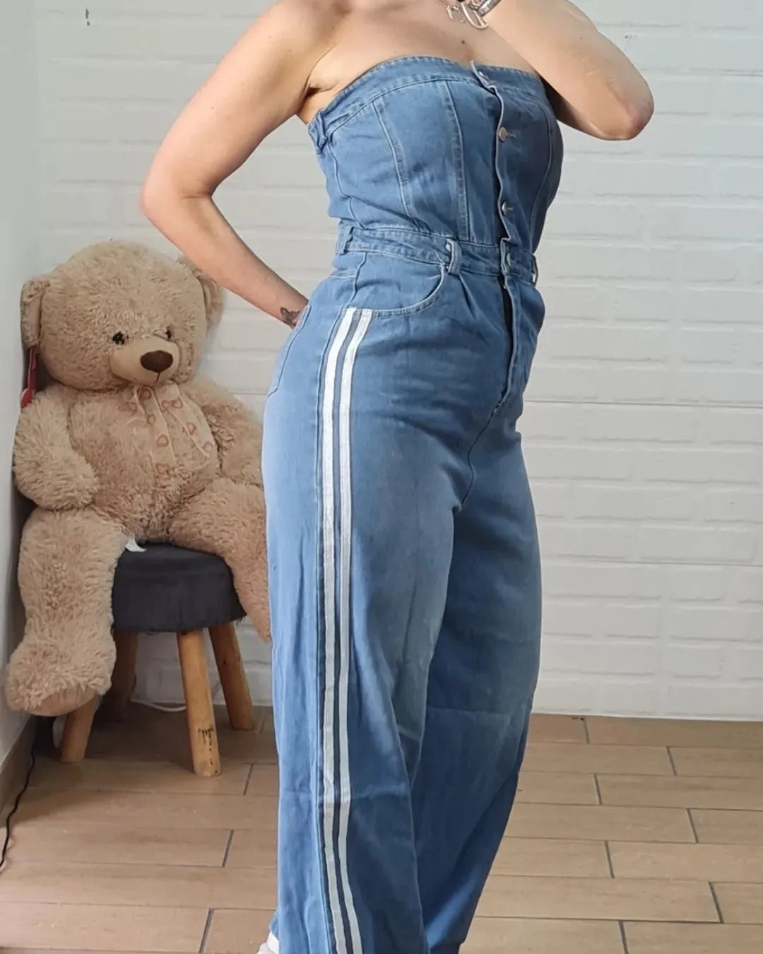 Jumpsuit con banda laterale