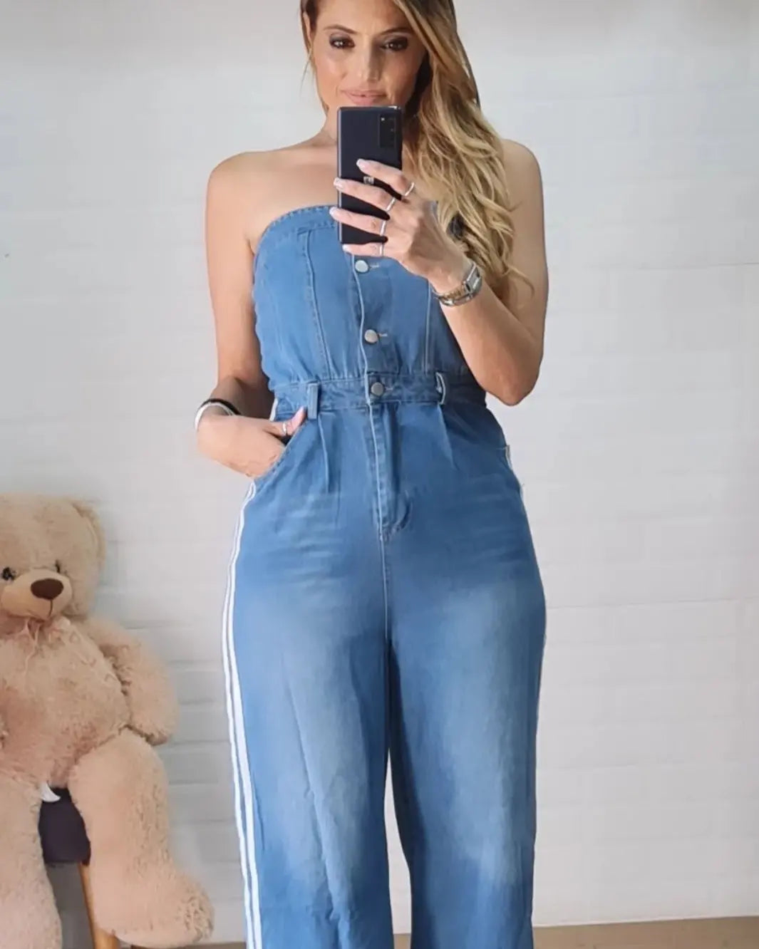 Jumpsuit con banda laterale
