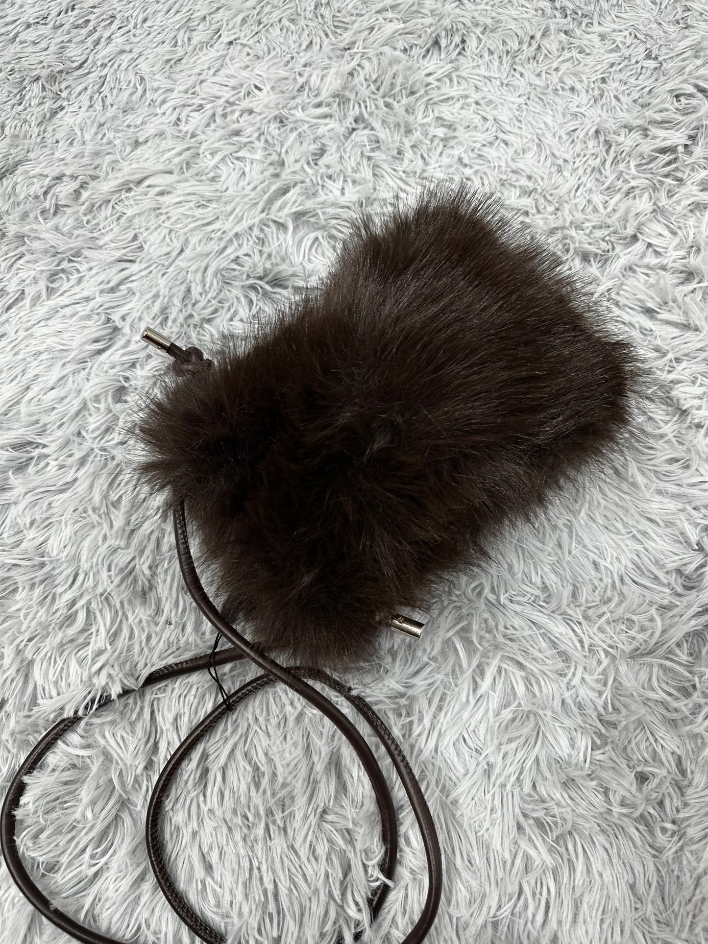 MINI BAG - PORTACELLULARE - PELUCHE - MARRONE