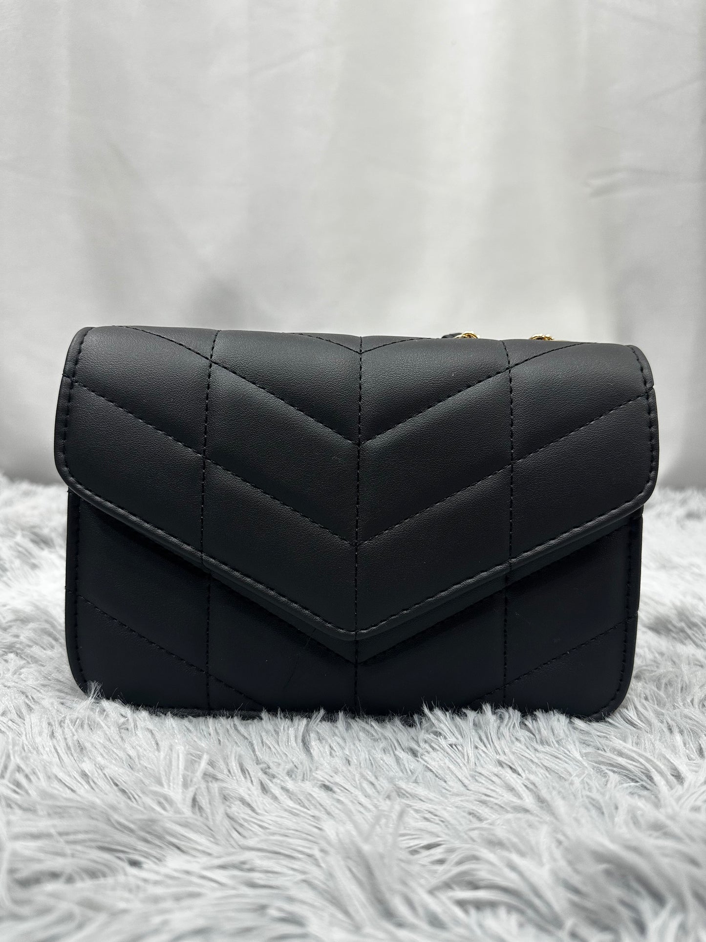 MINI BAG TRAPUNTATA in PELLE - NERA