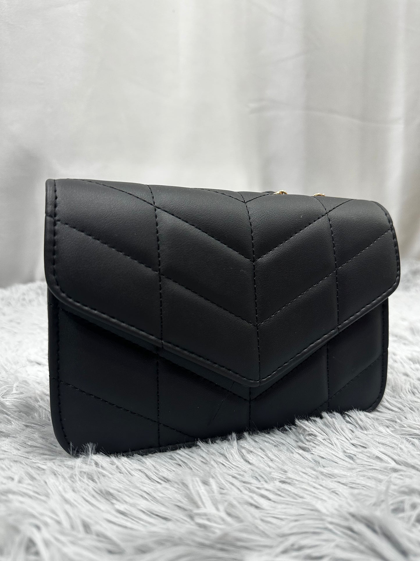 MINI BAG TRAPUNTATA in PELLE - NERA