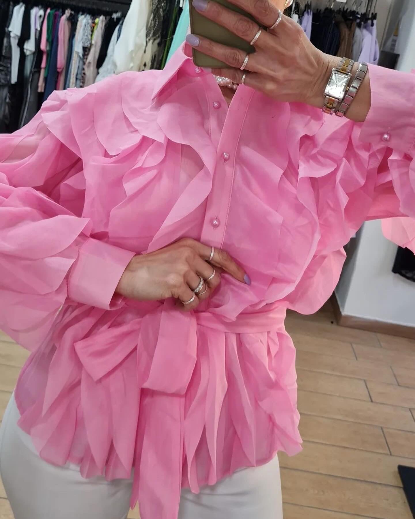CAMICIA - BON BON - CHIFFON - ROSA