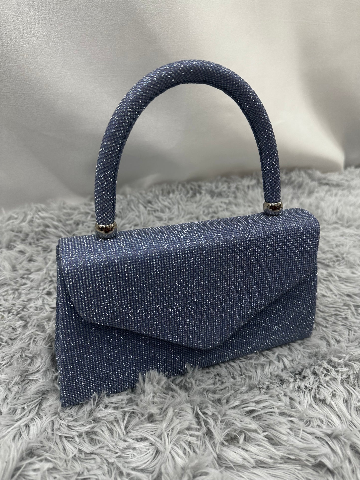 MINI BAG LAMINATA - AZZURRO