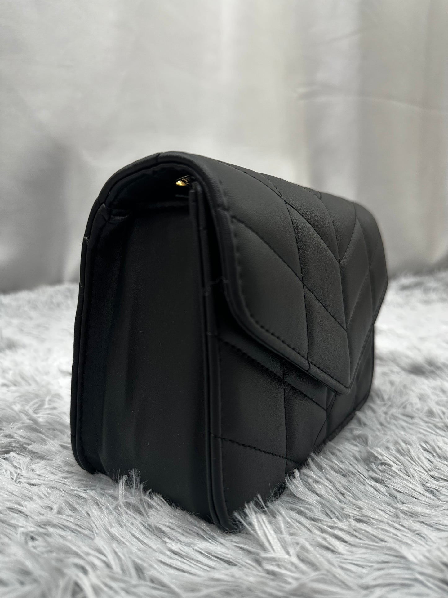 MINI BAG TRAPUNTATA in PELLE - NERA