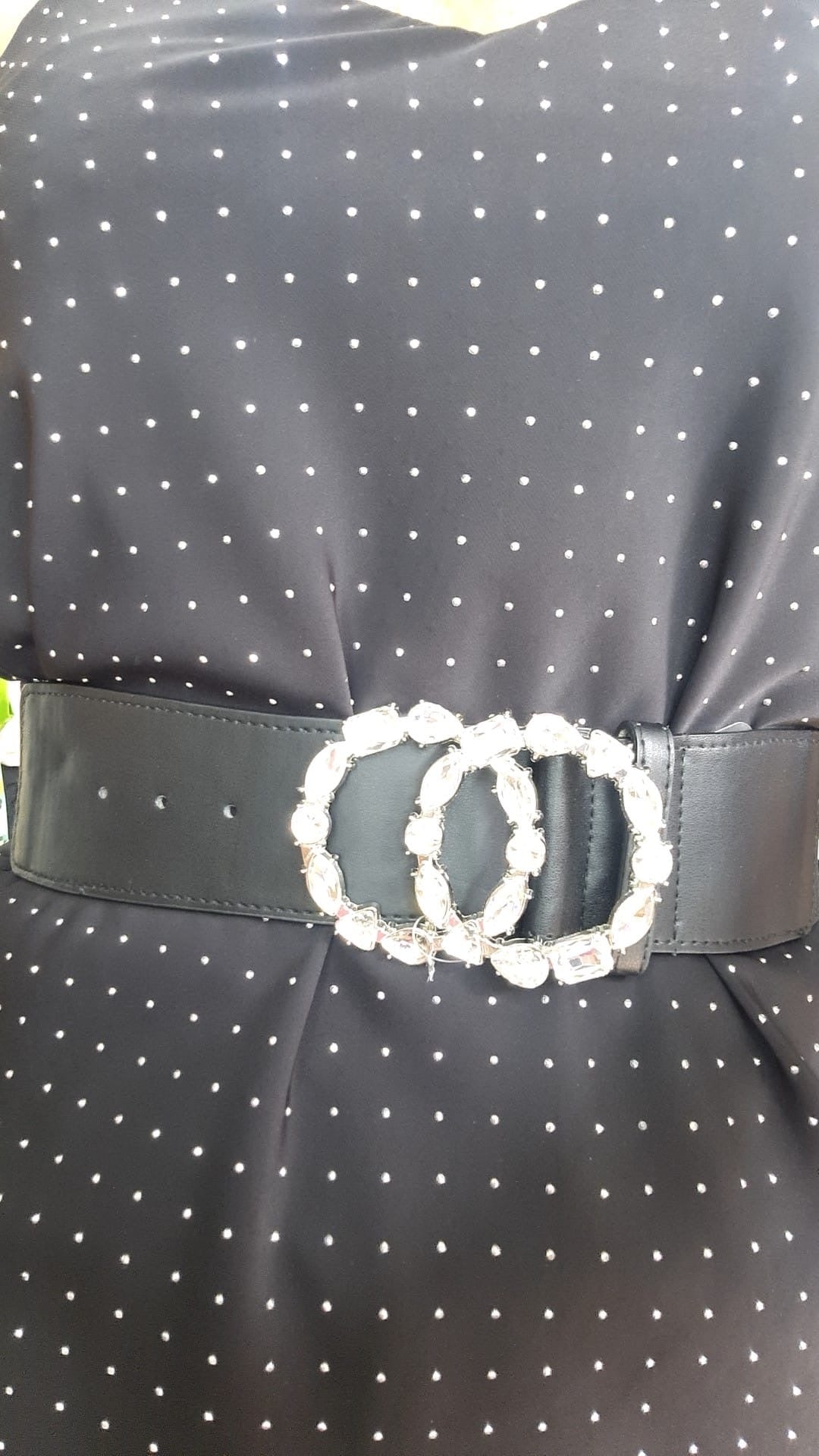 CINTURA - ELASTICIZZATA - SWAROVSKI- NERA