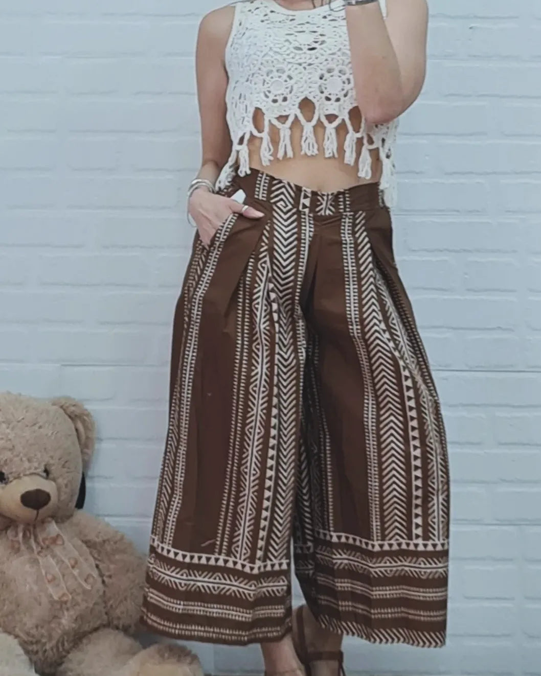 Pantalone gamba larga