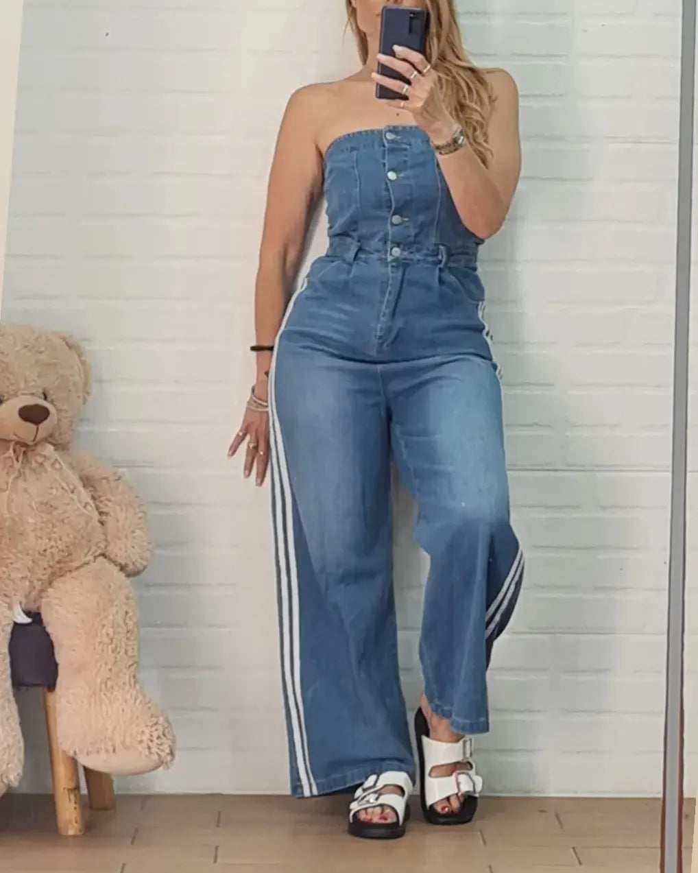 Jumpsuit con banda laterale